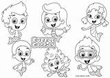 Bubble Guppies Coloring Pages Printable Sheets Characters Color Kids Print sketch template
