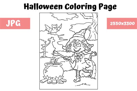 halloween coloring page  graphic  mybeautifulfiles creative fabrica