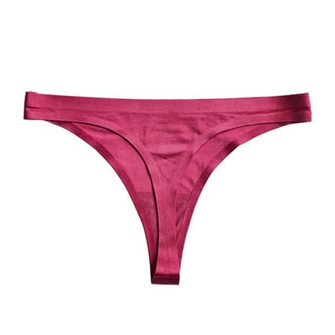 Kooyte Women Ice Silk Thong Panties Briefs Seamless Thongs Underwear