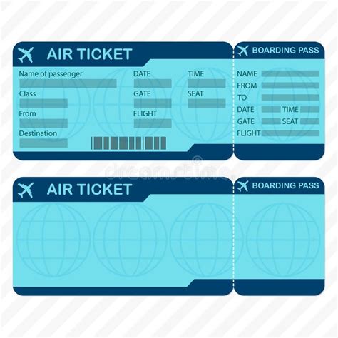 illustration  airline  plane ticket template detailed boarding