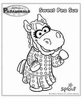Coloring Pages Pajanimals Sprout Kids Sweet Sue Party Pbs Pea Pajama Cartoon Printable Birthday Cakes Getdrawings Pancake 2nd Getcolorings Paper sketch template
