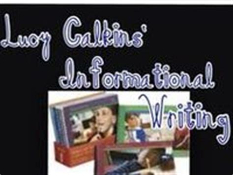 lucy calkins informational writing resources ideas