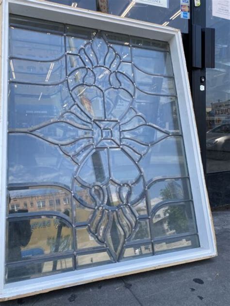 Leaded Glass Window In Frame Decorative Fixed Window Double Pane Glass