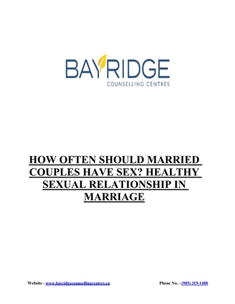 how often should married couples have sex by bayridge counselling