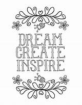 Pages Coloring Printable Inspirational Kids Sayings Girls Google sketch template