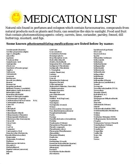 printable medication list templates word google docs apple