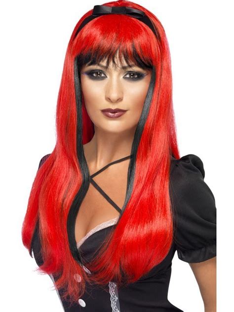 red  black bewitching wig