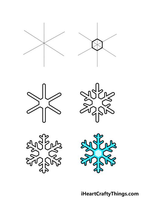 Snowflake Drawing How To Draw A Snowflake Step By Step