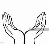 Hands Open Hand Drawing Praying Draw Clipart Drawings Holding Giving Cupped Tattoo Gettyimages Nl Tekenen Color sketch template