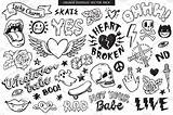 Easy Drawings Hand Edgy Marker Flash Hop Hip Getrokken Krabbels Reeks Een Creativemarket Astratto Rap Sharpie Bruciata Modelli Vegetale Carbone sketch template