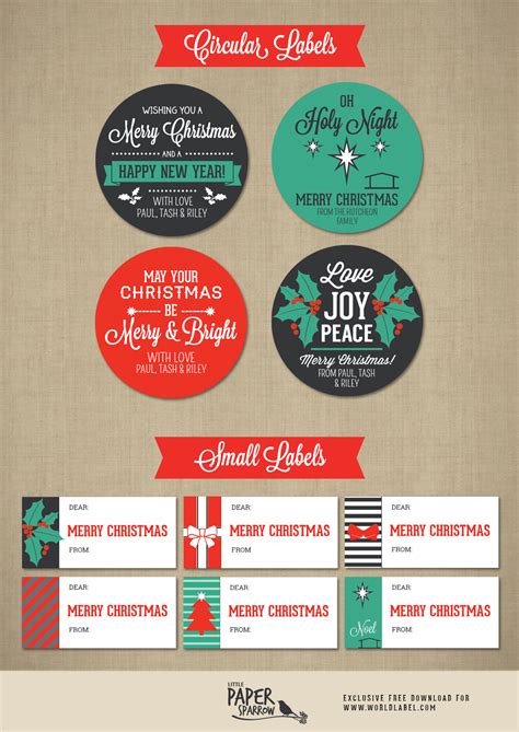 merry christmas labels   paper sparrow  printable labels