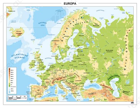schoolkaart europa natuurkundig  kaarten en atlassennl