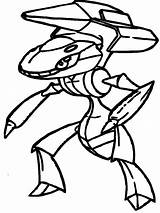 Pokemon Genesect Coloriage Coloringhome Luxray Deino Clip sketch template