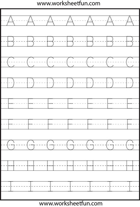 tracing uppercase letters capital letters  worksheets