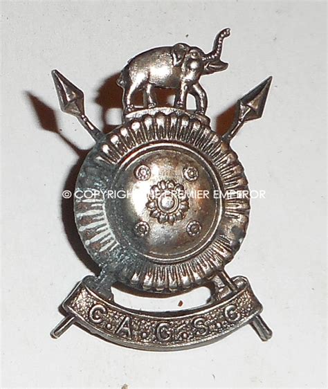 ceylon army general service corps cap badgecircas relic