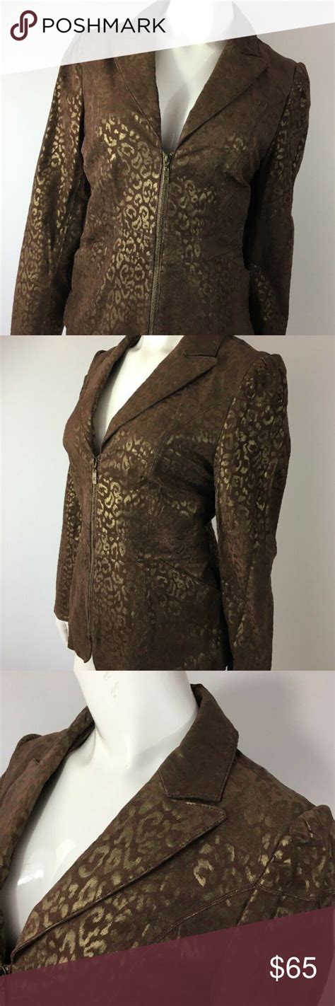 pamela mccoy leather jacket brown gold leopard brown leather jacket leather jacket jackets