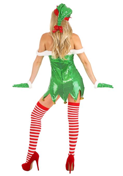 sexy women s green glitter elf costume