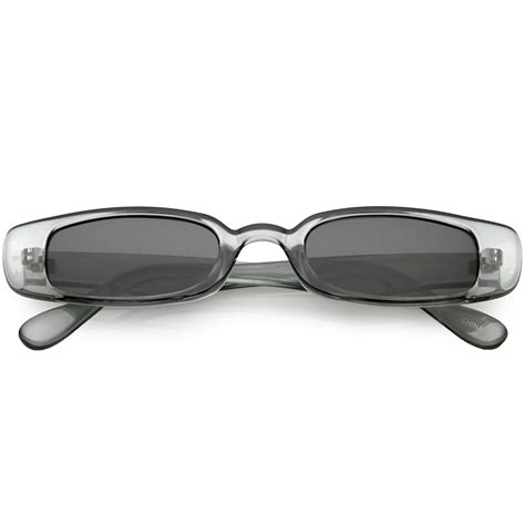 sunglass la extreme thin small rectangle sunglasses neutral colored