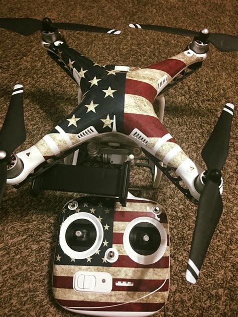 jwraps american flag custom vinyl wrap  dji phantom  standard drone check   oiher