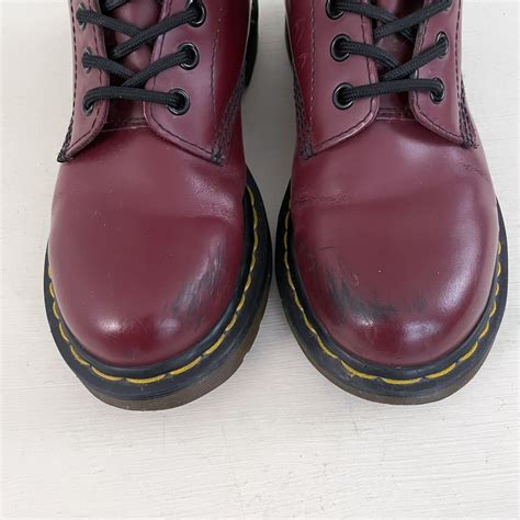 dr martens  boot  cherry red smooth depop