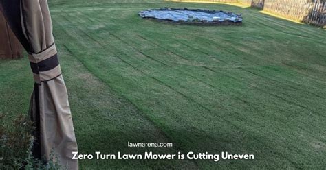 turn lawn mower  cutting uneven lawn arena
