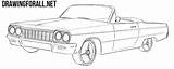 Impala 1964 Lowrider Drawingforall Coches Difficult sketch template