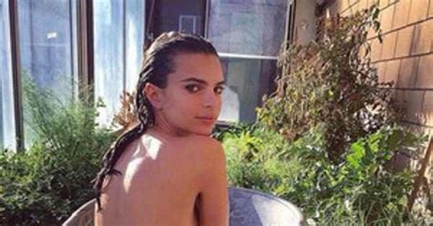 emily ratajkowski gets completely naked takes a bath outdoors—see the sexy pic e news