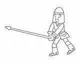 Spear Coloring Knight Coloringcrew sketch template