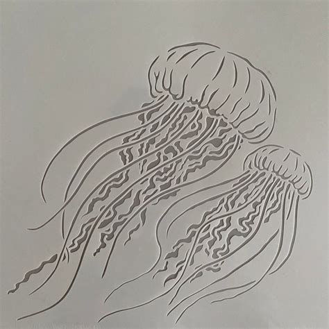 jellyfish stencil etsy