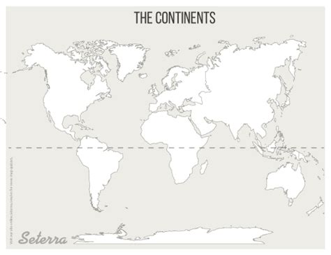 world continents printables seterra