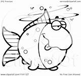 Drunk Coloring Goldfish Clipart Cartoon Outlined Vector Cory Thoman Template sketch template