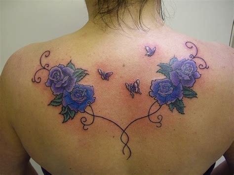Orekiul Tattooo Feminine Floral Cover Up Tattoo Roses Butterflies On