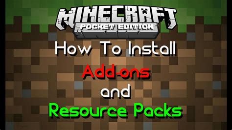 install add ons  resource packs mcpe tutorial youtube