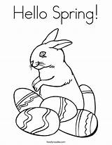 Coloring Spring Hello Rabbit Print Year Built California Usa Twistynoodle Fat sketch template