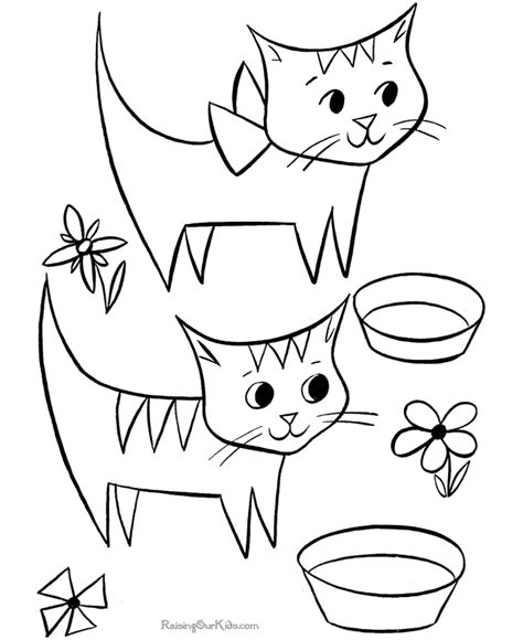 printable kid coloring page cats