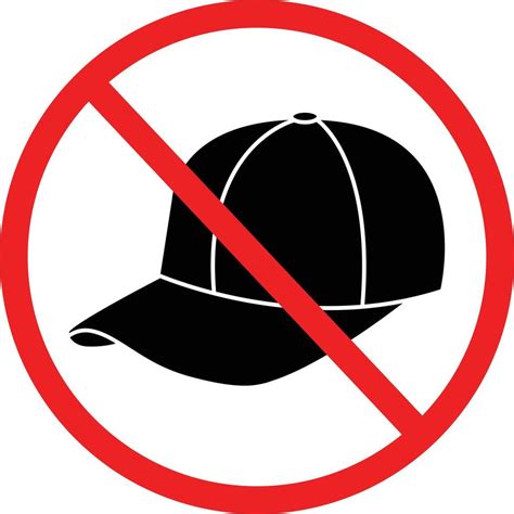 hat prohibition sign  white background  cap symbol warning  hat sign flat style