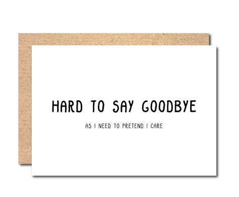 funny goodbye greeting card leaving card  job farewell etsy uk