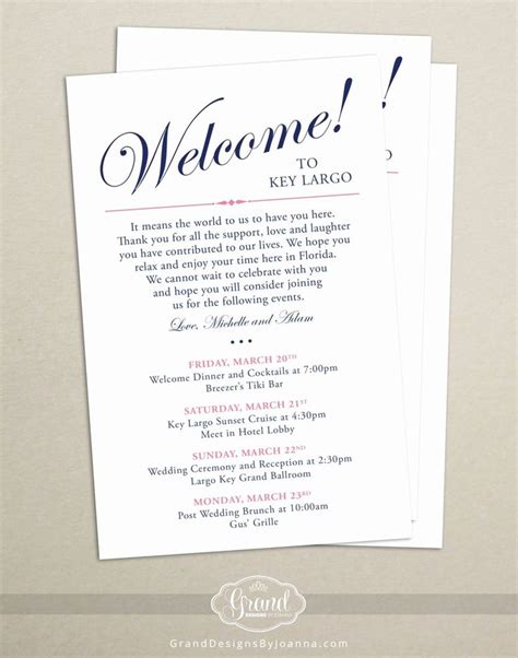 wedding hotel  letter template fresh itinerary cards  wedding