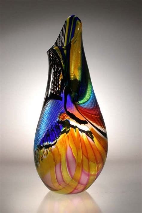 Hand Made Murano Art Glass Vase By Afro Celotto By Joseph Wright