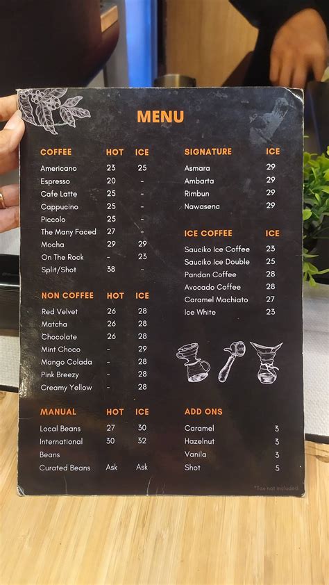 menu  sauciko saung cikunir kopi restaurant bekasi regency