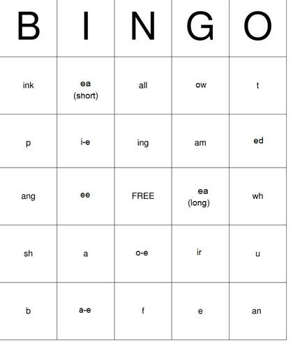 phonics bingo teaching resources