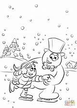 Frosty Coloring Snowman Skating Karen Pages Ice Lake Cartoon Getcolorings sketch template