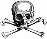 Skull Vintage Halloween Clip Bones Crossbones Thegraphicsfairy Steampunk sketch template
