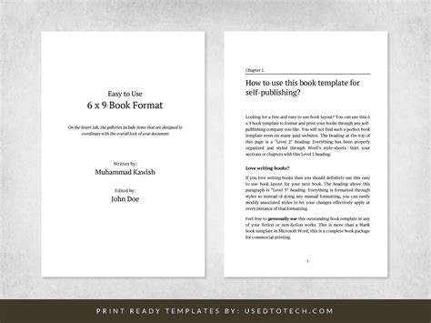 book template  word
