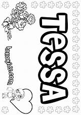 Tessa Coloring Pages Tess Name Color Girls Hellokids Names Girly Print Online sketch template
