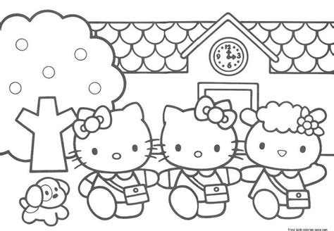 print   kitty friends printabel coloring pagesfree printable