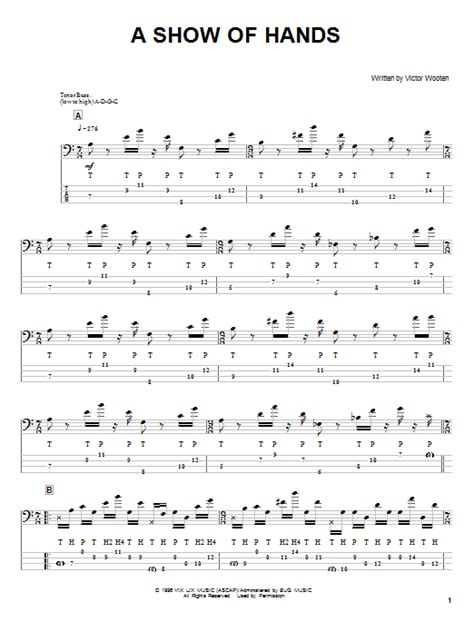 A Show Of Hands By Victor Wooten Bass Tab Guitar