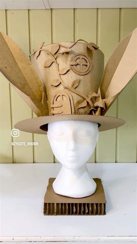 cardboard easter bonnet  zygote brown design cardboard crafts