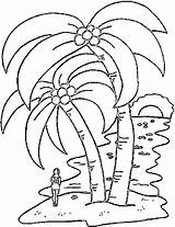 Coconut Tree Coloring Getcolorings Pages sketch template