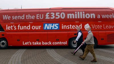 brexit bus turned   double decker    week nhs boost itv news